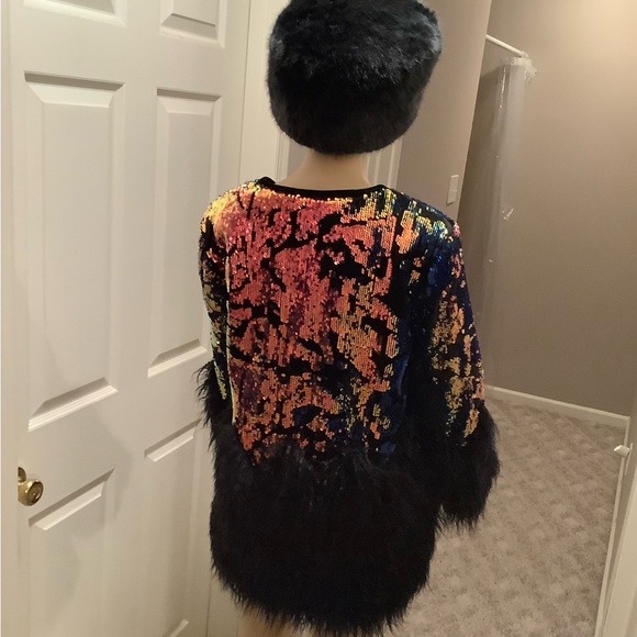 Fabulous Furs Sequin and Faux Fur Women's Jacket - Multicolor Size Medium - Picture 9 of 16